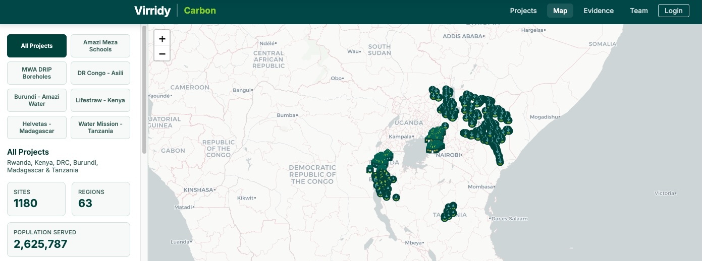 Carbon program deployment map across Africa